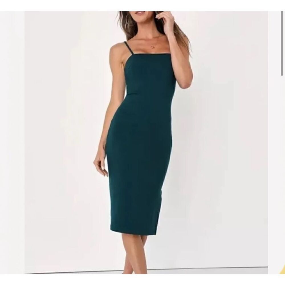 Lulu's Teal Green Midi Bodycon Dress